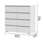 Комод Хелен 8 ящиков КМ 04 (Шагрень белый)