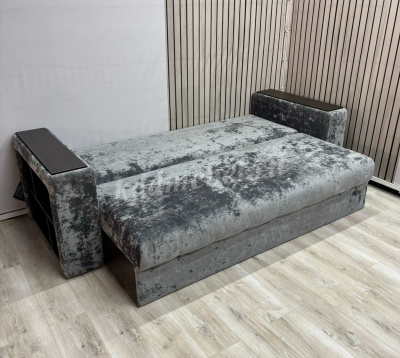 Диван-кровать Марк БД вар.1 (Плюш графит/Венге)