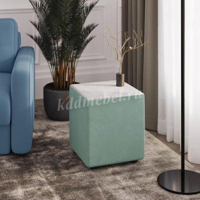 Пуф Стивен (Мятный/Холст белый)