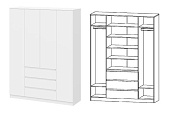 Шкаф Ницца 4-х створчатый НЦ.03 (Белый)