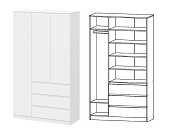 Шкаф Ницца 3-х створчатый НЦ.02 (Белый)