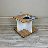 Стол журнальный Консул-10 (Белый древесные поры/Дуб крафт золотой)