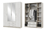 Шкаф Гармония 4-х створчатый ШК 602 (Дуб Крафт белый/Дуб Крафт серый)