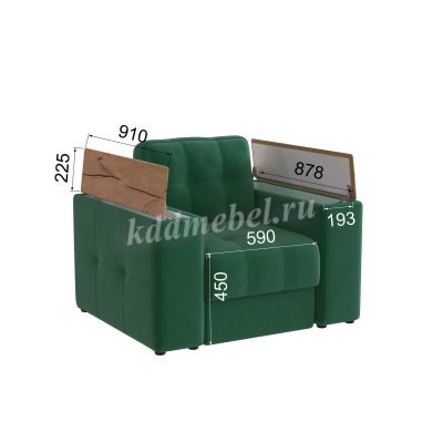 Кресло Нави (Изумруд/Дуб канадский)