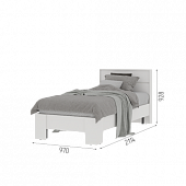 Кровать Хелен 0.9 КР 01 (Шагрень белый)