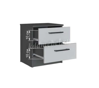 Тумба прикроватная Вегас (Графит серый/Камень серый)