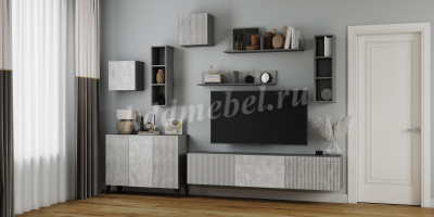 Полка навесная Сириния (Серый графит/Мальта)