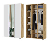 Шкаф Хелен 3-х створчатый ШК 02 с зеркалом (Крафт золотой/Белый)