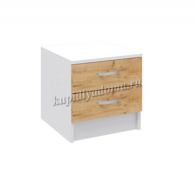 Тумба прикроватная Ронда (Белый/Дуб крафт золотой)