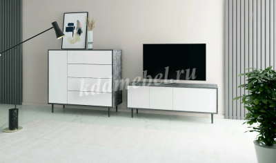 Комод Некст-2 (Камень темный/Белый)