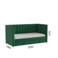 Домани_подростковая кровать Нега_велюр изумруд