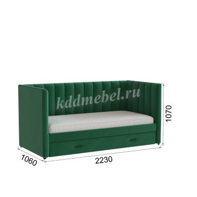 Кровать Нега 0.9 подростковая (Изумруд)