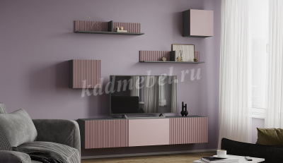 Комод Сириния (Серый графит/Пудра)