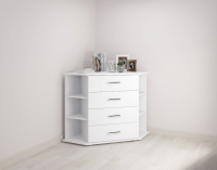 Катрин-7 комод Белый древесные поры