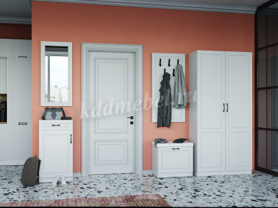 Вешалка Апполия 800 (Белый/Белый дуб)