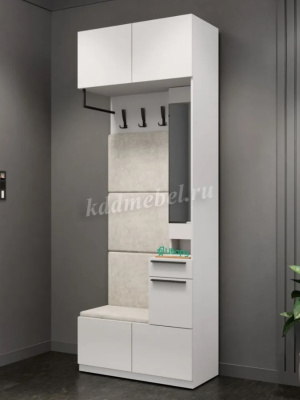 Прихожая Николь-1 (Белый шелк/Черный)