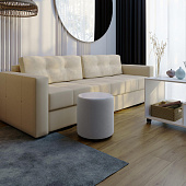 Пуф Пай (Светло-серый/Холст белый)