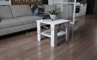 Стол журнальный Консул-9 (Белый древесные поры)