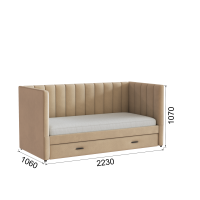 Домани_подростковая кровать Нега_велюр бежевый (1)