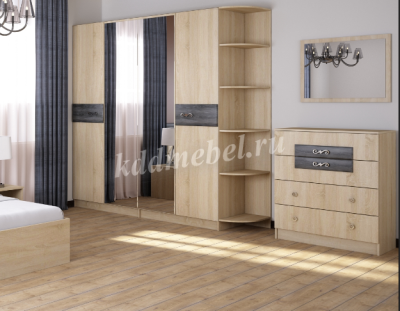 Комод Мадлен (Дуб сонома/Дуб Шале серебро)