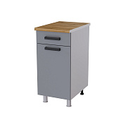 Шкаф нижний с 1 ящиком глубокий Г4Р1 кухня Крафт без столешницы (Дуб сонома/Бетон темный)