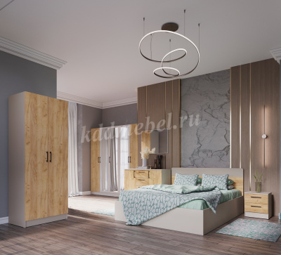 Тумба прикроватная Вегас (Кашемир/Дуб крафт золотой)