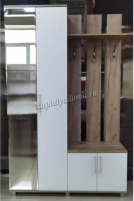 Прихожая Лира с зеркалом (Серый дуб/Белый)