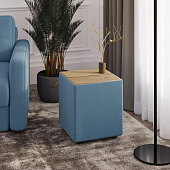 Пуф Стивен (Светло-голубой/Дуб канадский)