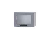 Шкаф верхний со стеклом 5ХС кухня Кампео (Белый/Гранит софт матовый)