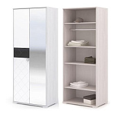 Шкаф распашной Сальма 2-х створчатый ШК-022 (Анкор светлый/Белый глянец)