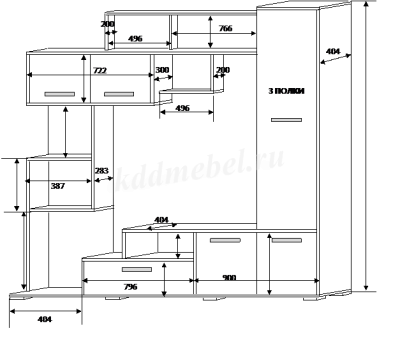 Гостиная Капри (Венге/Дуб белфорт)