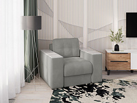 Кресло Нави (Светло-серый/Холст белый)