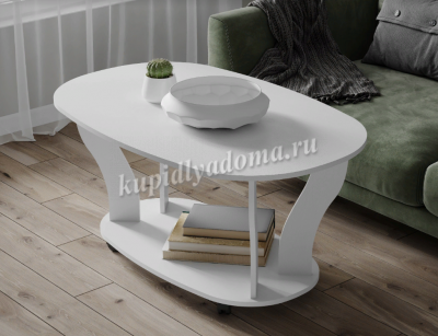 Стол журнальный Консул-3 (Белый древесные поры)