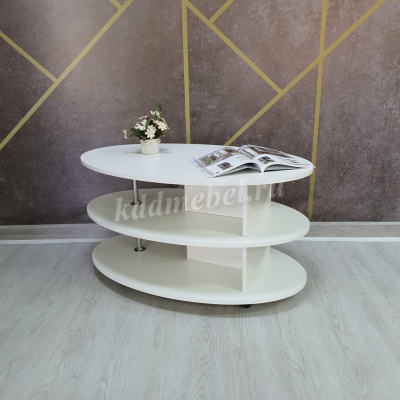 Стол журнальный Консул-4 (Белый древесные поры)