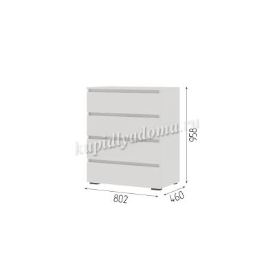 Комод Хелен КМ 02 (Шагрень белый)