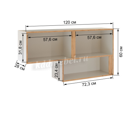 Полка открытая Асцелла (Кашемир/Дуб крафт золотой)