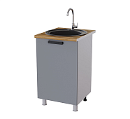 Шкаф нижний мойка 5М кухня Осло без столешницы (Белый/Карбон темный) 