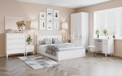 Кровать Толедо 1.6 с настилом (Белый)