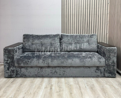 Диван-кровать Марк БД вар.1 (Плюш графит/Венге)