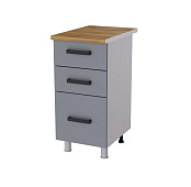 Шкаф нижний с 3 ящиками 4Р3 кухня Крафт без столешницы (Дуб сонома/Бетон темный)