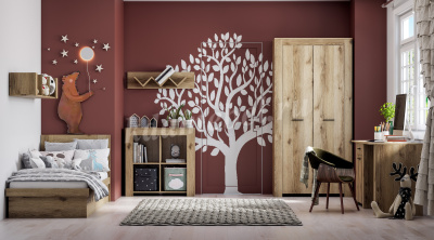 Полка навесная Квадро-38 (Дуб Делано светлый)