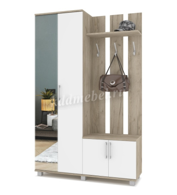 Прихожая Лира с зеркалом (Серый дуб/Белый)