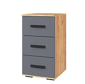 Тумба с ящиками Квартет-13 (Дуб крафт золотой/Графит серый)