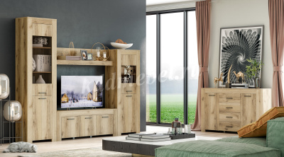 Полка навесная Квадро-38 (Дуб Делано светлый)