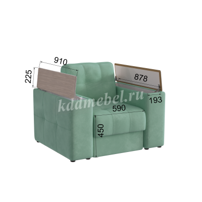 Кресло Нави (Мятный/Холст белый)