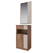 Тумба с зеркалом Кано КПТ (Дуб крафт табачный/Дуб крафт белый)