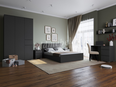 Тумба прикроватная Плейона спальня (Графит серый)