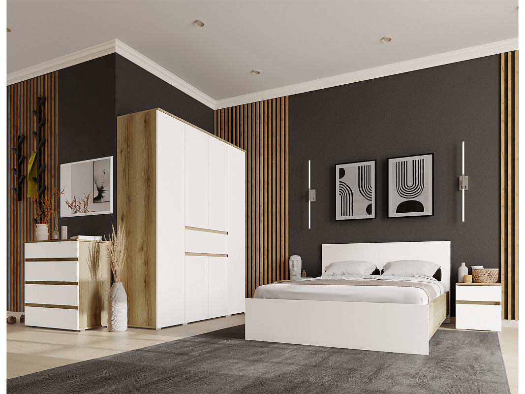 Плейона (Дуб делано/Белый)