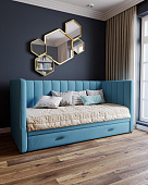 Кровать Нега 0.9 подростковая (Светло-голубой)