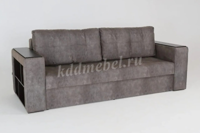 Диван-кровать Марк БД вар.1 (Плюш графит/Венге)